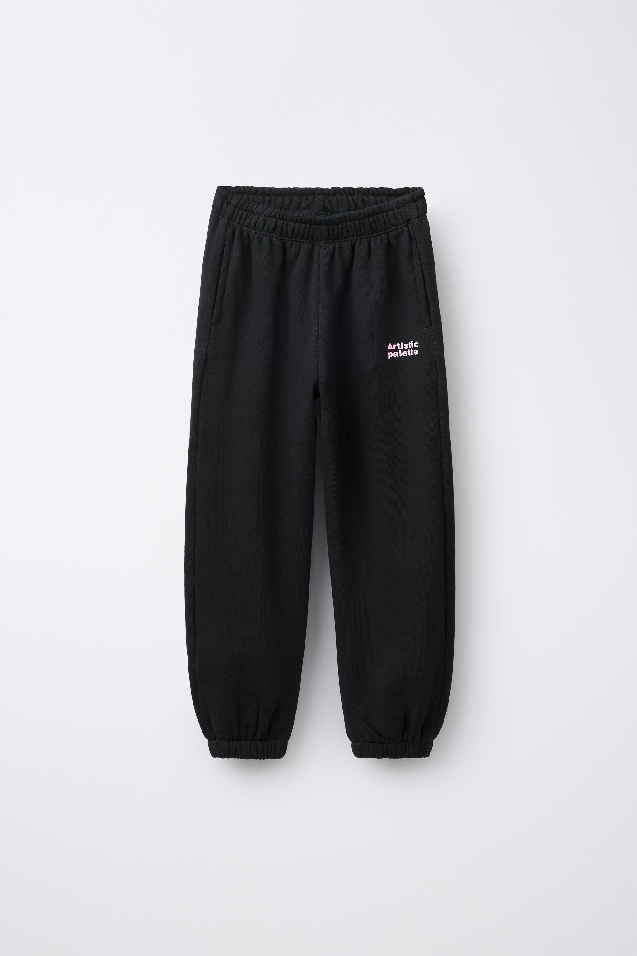 SWEATSHIRT AND PLUSH PANTS SET WITH TEXT PRINT